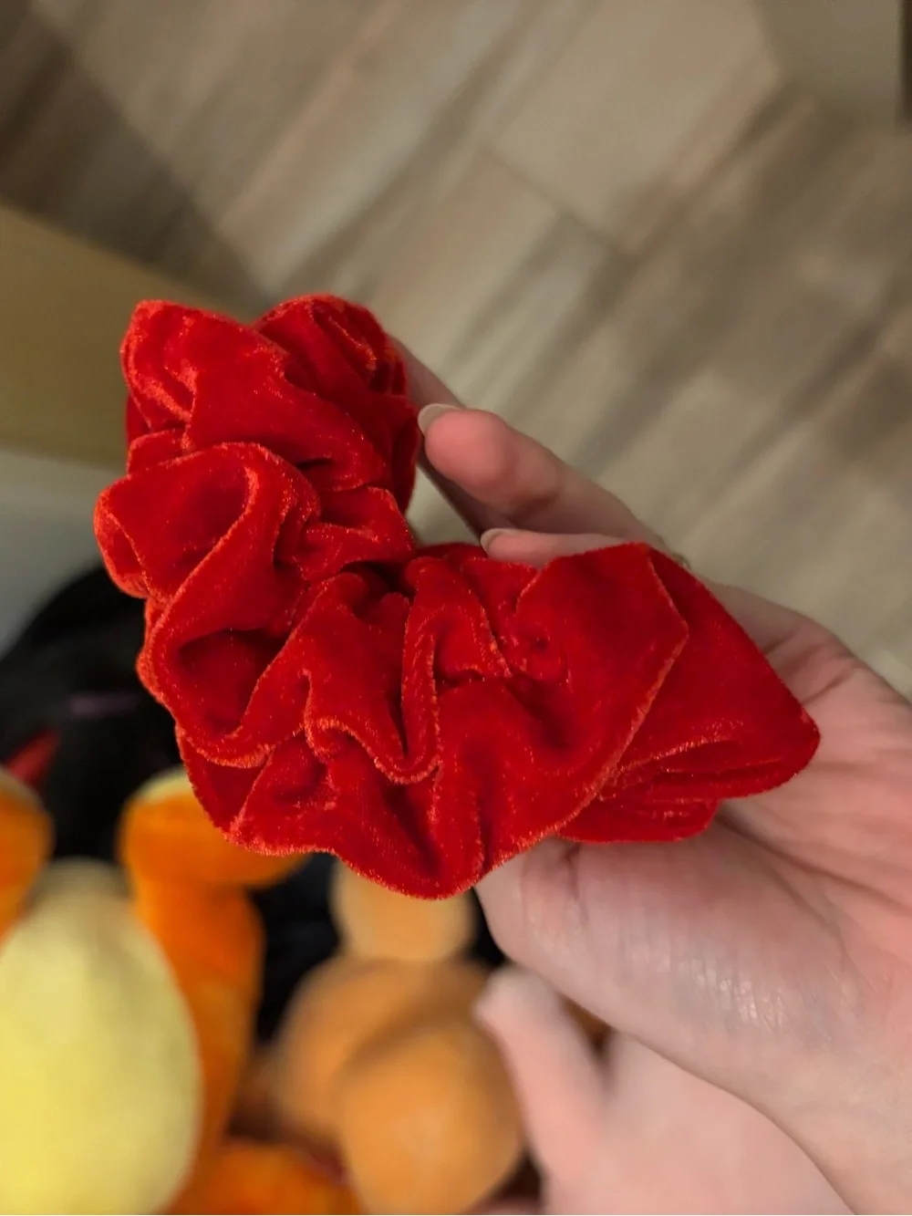 Jumbo Red Velvet Scrunchie - Women's Hair Accessory